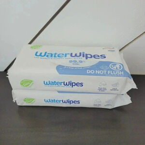 2 Pack Waterwipes Baby Wipes 99.9% Water Plastic-Free 120 Wipes   14CT